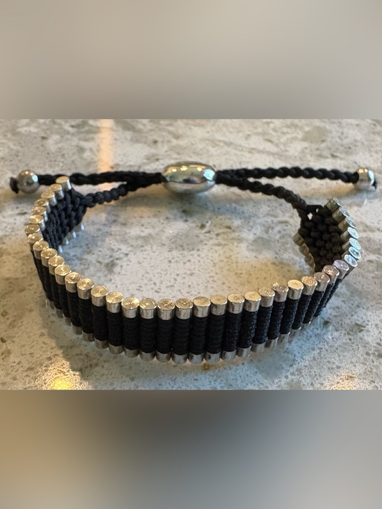 Links of London Jewelry - Links of London Friendship adjustable 925 silver and Black silk Bracelet HTF